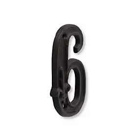 N° de maison - marquage 6 - en fonte - couleur marron - à visser - hauteur 12 cm - Chapuis CFR6