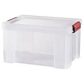 Boîte de rangement avec couvercle Sundis Clip’n store 17 L transparent