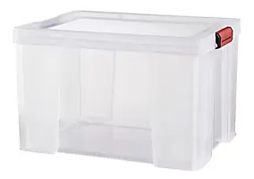 Boîte de rangement avec couvercle Sundis Clip’n store 45 L transparent