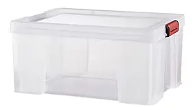 Boîte de rangement avec couvercle Sundis Clip’n store 27 L transparent