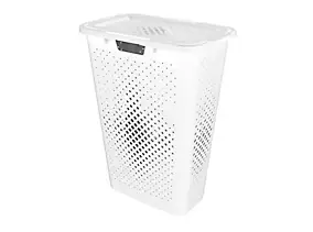 Coffre à linge slim 40 L Sundis blanc cassé