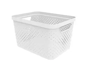 Panier de rangement avec poignées 16 L Sundis blanc