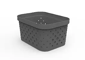 Panier de rangement rectangulaire, 1.5 L, blanc, L.16,5 x l.12,5 x H.9 cm, Sundis Pixel