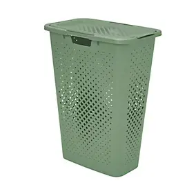 Coffre à linge vert 40L en polypropylène, Sundis Pixel Slim