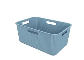 Panier à linge 40 L en polypropylène bleu Sundis
