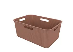 Panier à linge 40 L en polypropylène moka Sundis