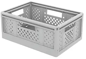 Casier de rangement pliable 14 L blanc cassé Sundis
