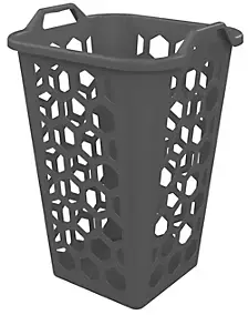 Coffre à linge 44 L en polypropylène anthracite Sundis