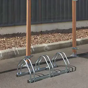 Râtelier au sol pour rangement de 3 vélos L. 72 cm acier