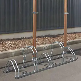 Râtelier au sol pour 5 vélos 2 niveaux
