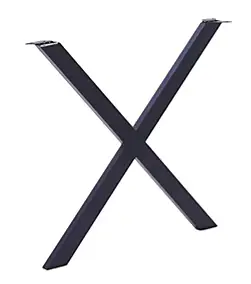 Pied de table en croix Mottez en acier noir H. 71 cm