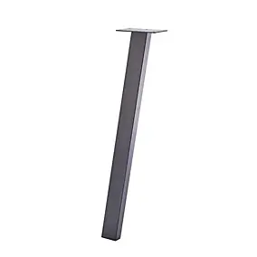 Pied de table incliné H.75 cm en métal noir mat Mottez