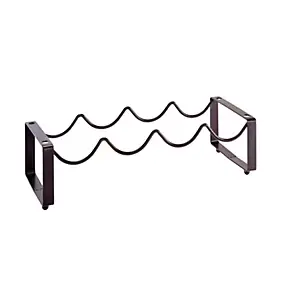 Range bouteilles en acier noir mat, 4 compartiments, l.17 x H.11 x P.43 cm Mottez