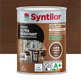Vernis meubles et boiseries Biosourcé Syntilor effet chêne foncé mat 0,25L