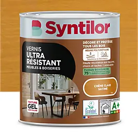 Vernis meubles et boiseries Biosourcé Syntilor effet chêne clair satiné 0,5L