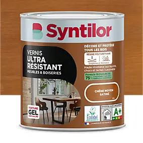 Vernis meubles et boiseries Biosourcé Syntilor effet chêne moyen satiné 0,5L