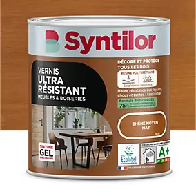 Vernis meubles et boiseries Biosourcé Syntilor effet chêne moyen mat 0,5L