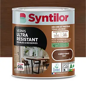Vernis meubles et boiseries Biosourcé Syntilor effet chêne foncé mat 0,5L