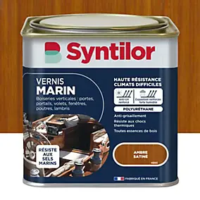 Vernis marin bois ambre satiné 0,5L Syntilor
