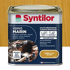 Vernis marin bois chêne clair satiné 0,5L Syntilor