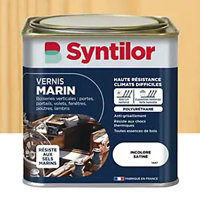 Vernis marin bois incolore satiné 0,5L Syntilor