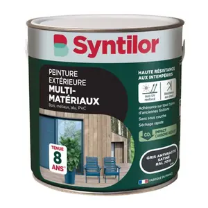 Peinture extérieure multisupport gris anthracite satinée 2 L
