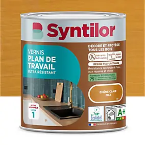 Vernis plan de travail Biosourcé Syntilor effet chêne clair mat 0,5L