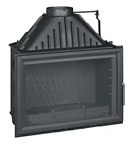 Foyer à bois en fonte Invicta 800 grande vision volet P928185 10 KW anthracite