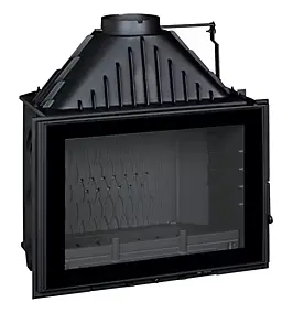 Foyer à bois en fonte Invicta 800 grande vision volet P92858510 KW anthracite