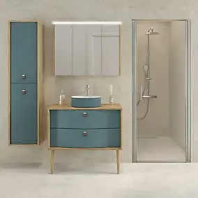 Armoire de salle de bains lumineuse LED avec miroir effet bois l.90 x H.70 x P.18 cm, Decotec Havana