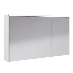 Armoire de salle de bains éclairante avec miroir Archi blanc mat 120 cm