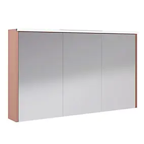 Armoire de salle de bains éclairante avec miroir Archi terracotta mat 120 cm