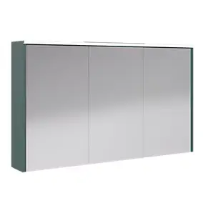 Armoire de salle de bains éclairante LED vert toundra avec miroir l.120 x H.70 x P.18 cm, Decotec Archi