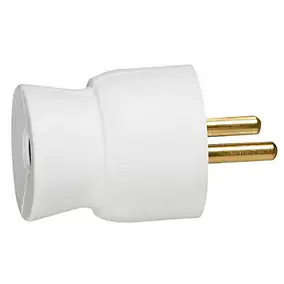 Fiche mâle droit 16A 2 P+T blanc Legrand