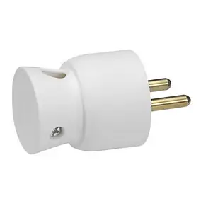 Fiche mâle latérale 16A 2 P+T blanc Legrand