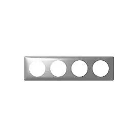 Plaque de finition 4 postes Legrand Céliane 0 988 98 coloris métal aluminium l.303 x P.8,5 x H.82 mm