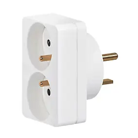 Adaptateur 2P+T 2 fiches 16 A vers socle 20 A Legrand