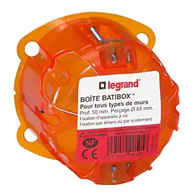 Boîte simple Batibox multi-matériaux Legrand P. 50 mm