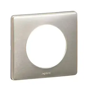 Plaque de finition 1 poste Legrand Céliane 0 998 60 coloris titane l.90 x P.9 x H.82 mm