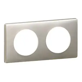 Plaque de finition 2 postes Legrand Céliane 0 998 61 coloris titane l.161 x P.9 x H.82 mm