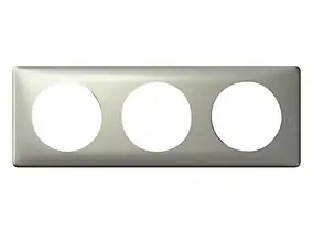 Plaque de finition 3 postes Legrand Céliane 0 998 62 coloris titane l.232 x P.9 x H.82 mm