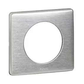 Plaque de finition 1 poste Legrand Céliane 0 998 65 coloris aluminium l.90 x P.9 x H.82 mm