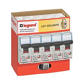 5 Disjoncteurs 10A à bornes auto Legrand