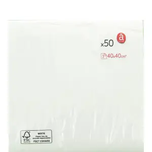 ACTUEL Serviettes en papier 40x40cm blanches
