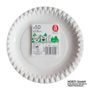 ACTUEL Assiettes à dessert en carton blanc 18cm compostables