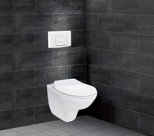 Pack WC suspendu avec bâti-support acier renforcé réglable BASIA – H. 110-120 x L. 35 x P. 24,5 cm