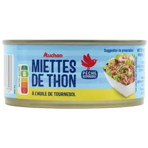 MIETTES DE THON À L'HUILE DE TOURNESOL AUCHAN