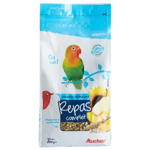 AUCHAN Repas complet graines pour grandes perruches 800g