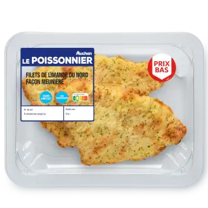2 FILETS DE LIMANDE FAÇON MEUNIÈRE AUCHAN LE POISSONNIER