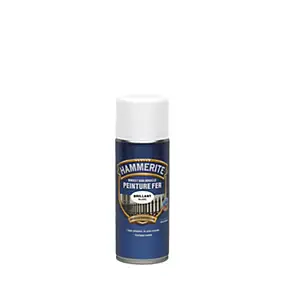 Bombe de peinture métal extérieur direct sur rouille blanc brillant Hammerite 400 ml